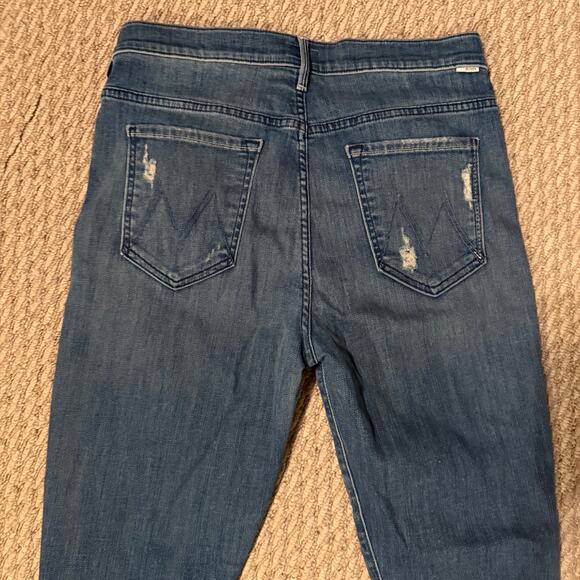 MOTHER The Stunner Ankle Fray Jeans in Graffiti Girl Women’s Size 31 Button Fly - Picture 8 of 13